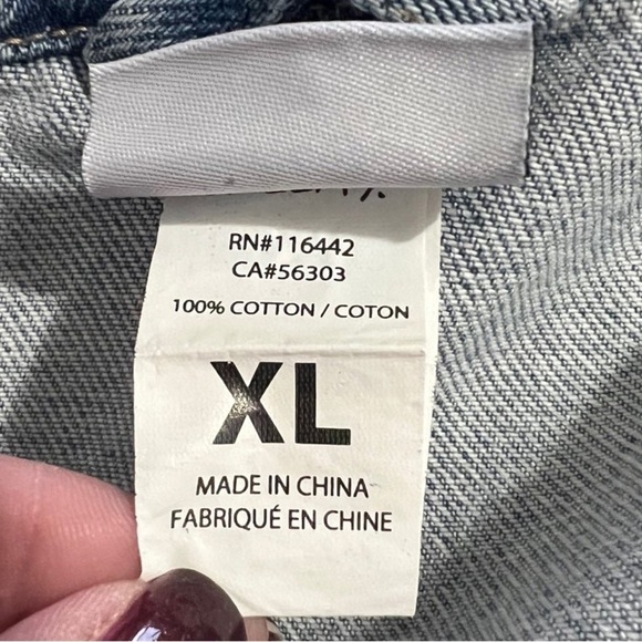 NWT Mens Salem7 Zumiez Light Wash Oversized Denim Jacket Y2K 90s - Picture 10 of 11